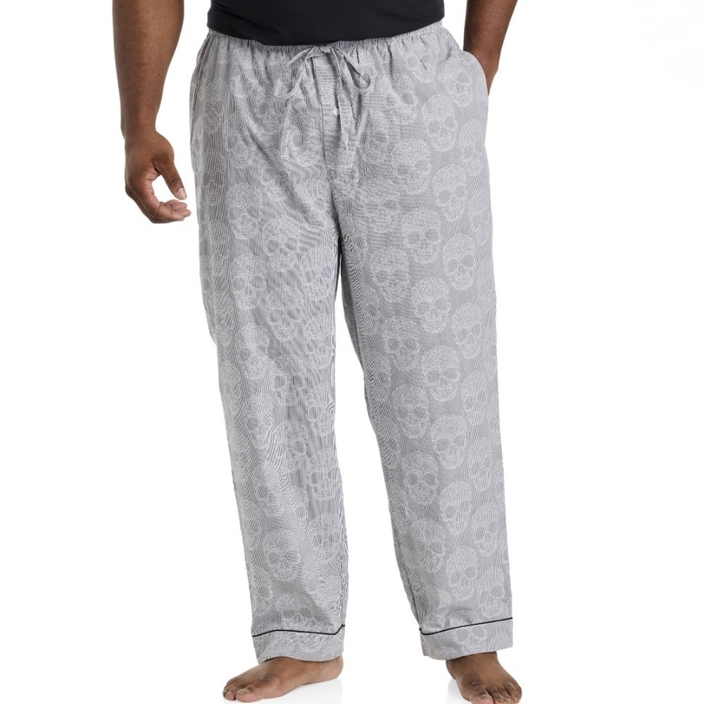 NWT Robert Graham Gray Skull Print Big & Tall Lounge Pants | Size 2XL